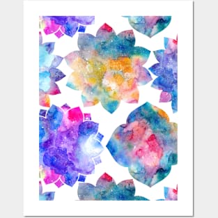 Watercolor Flower Ornament Posters and Art